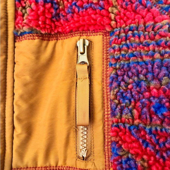 BlankNYC red multicolored Sherpa jacket quilted inside size small slight crop - Picture 7 of 10